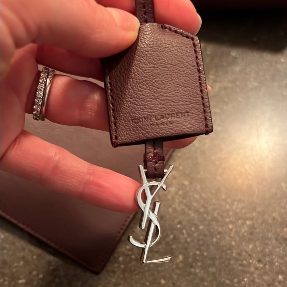 Saint Laurent Burgundy Leather Tote Bag - Picture 6 of 10